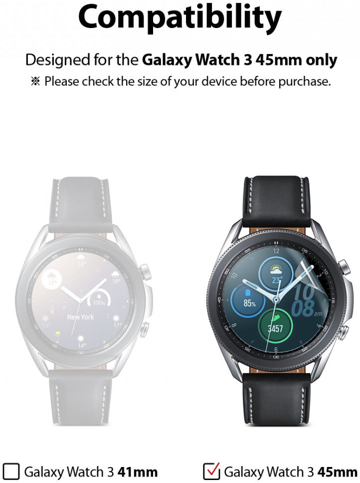 Ringke - Easy Flex Samsung Galaxy Watch 3 45MM Screenprotector (3 Pack) afbeelding 12