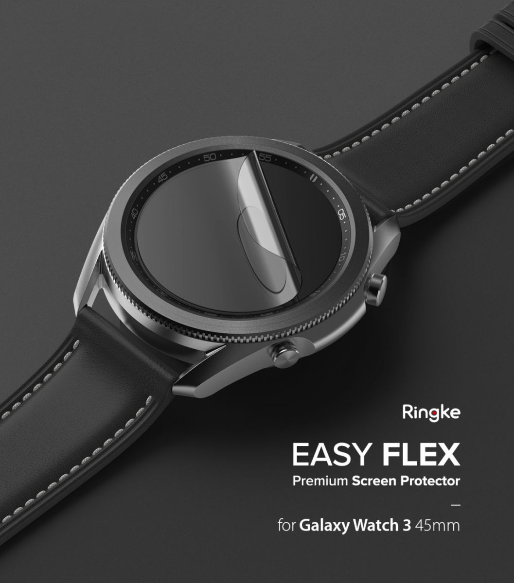Ringke - Easy Flex Samsung Galaxy Watch 3 45MM Screenprotector (3 Pack) afbeelding 3
