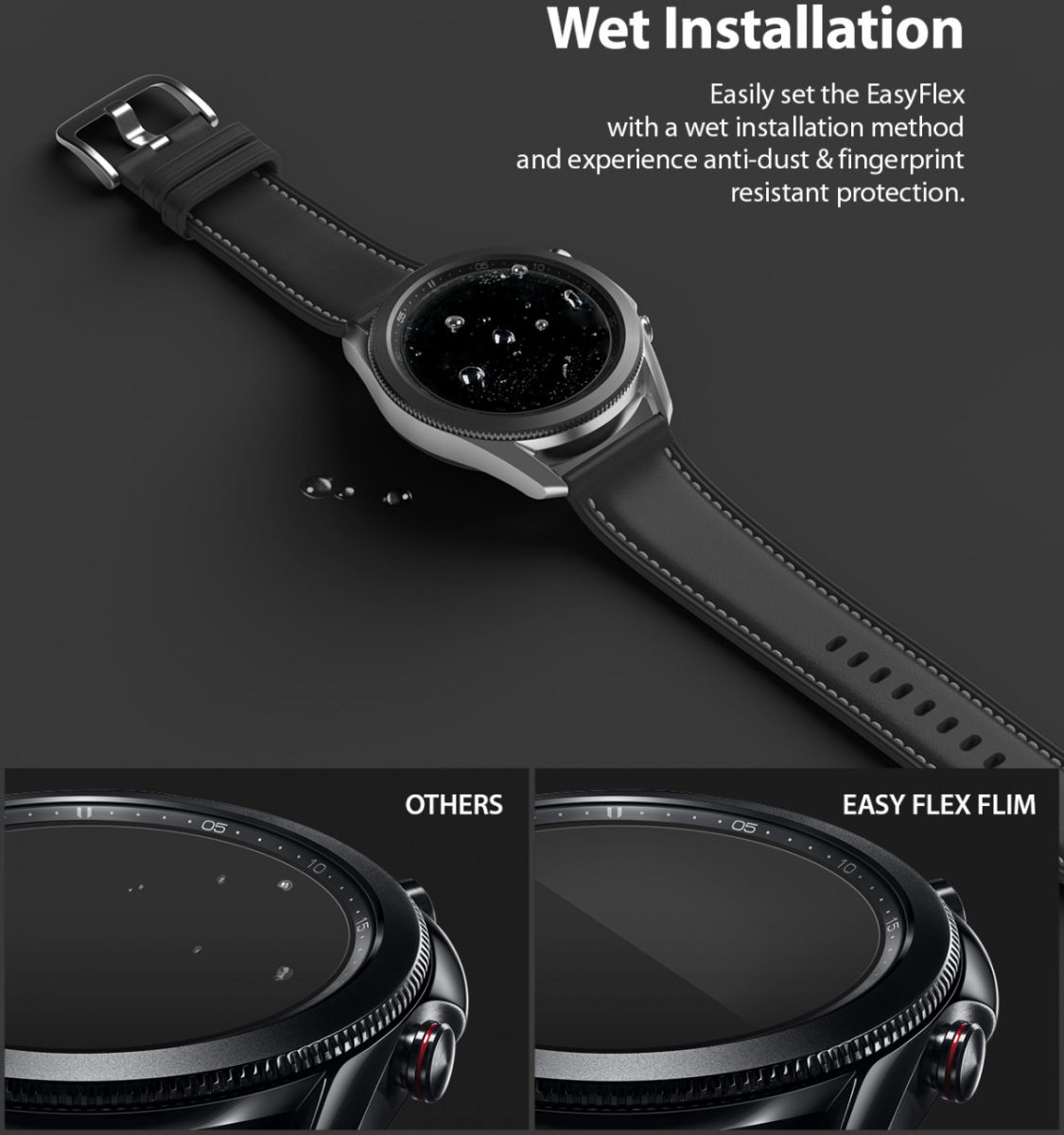 Ringke - Easy Flex Samsung Galaxy Watch 3 45MM Screenprotector (3 Pack) afbeelding 4