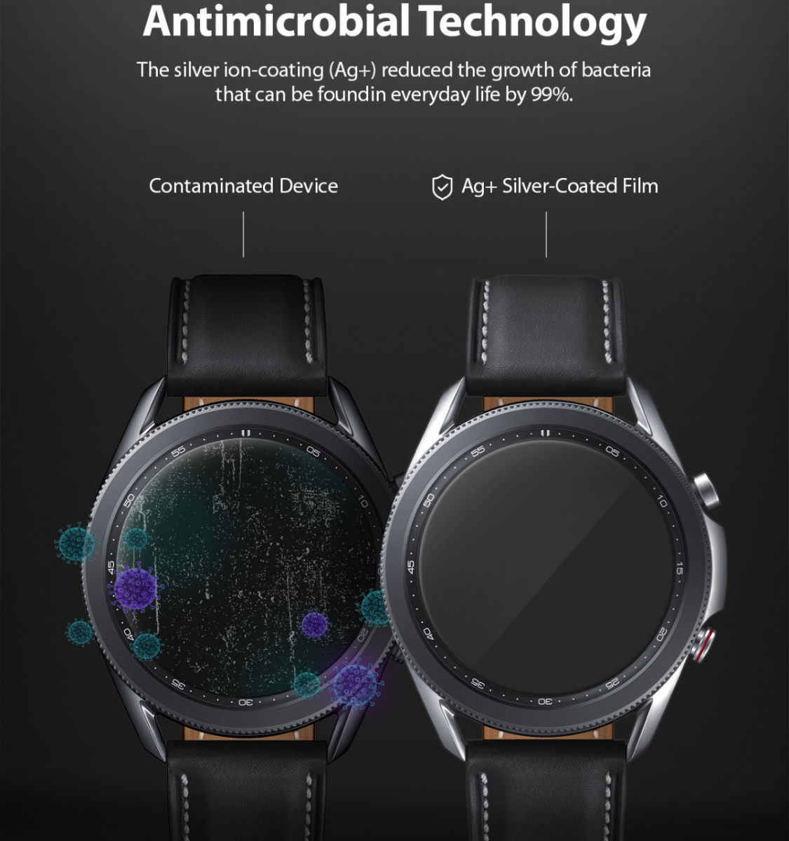 Ringke - Easy Flex Samsung Galaxy Watch 3 45MM Screenprotector (3 Pack) afbeelding 5
