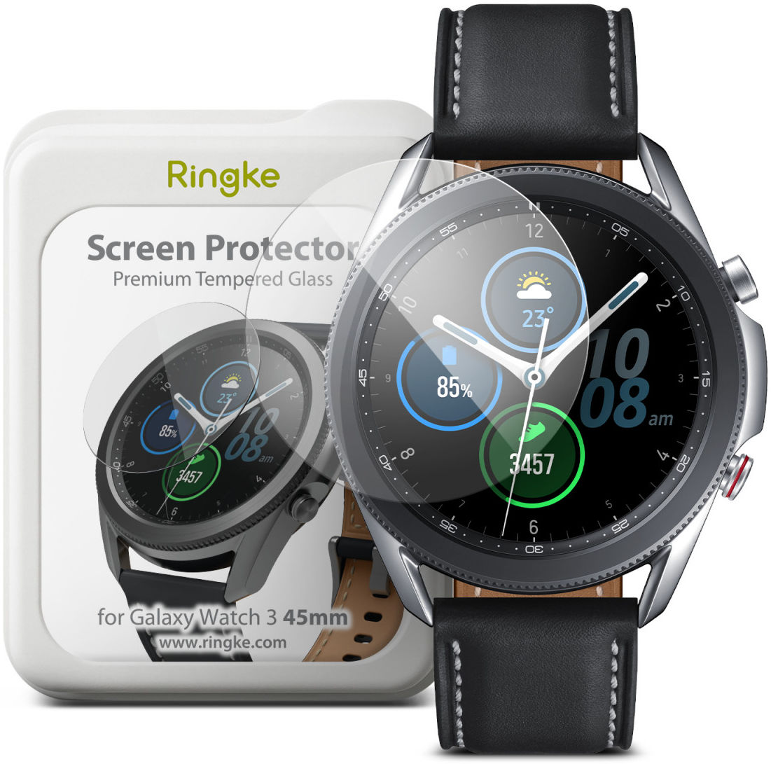 Ringke ID Glass Samsung Galaxy Watch 3 45MM Screen Protector (4-Pack) afbeelding 1