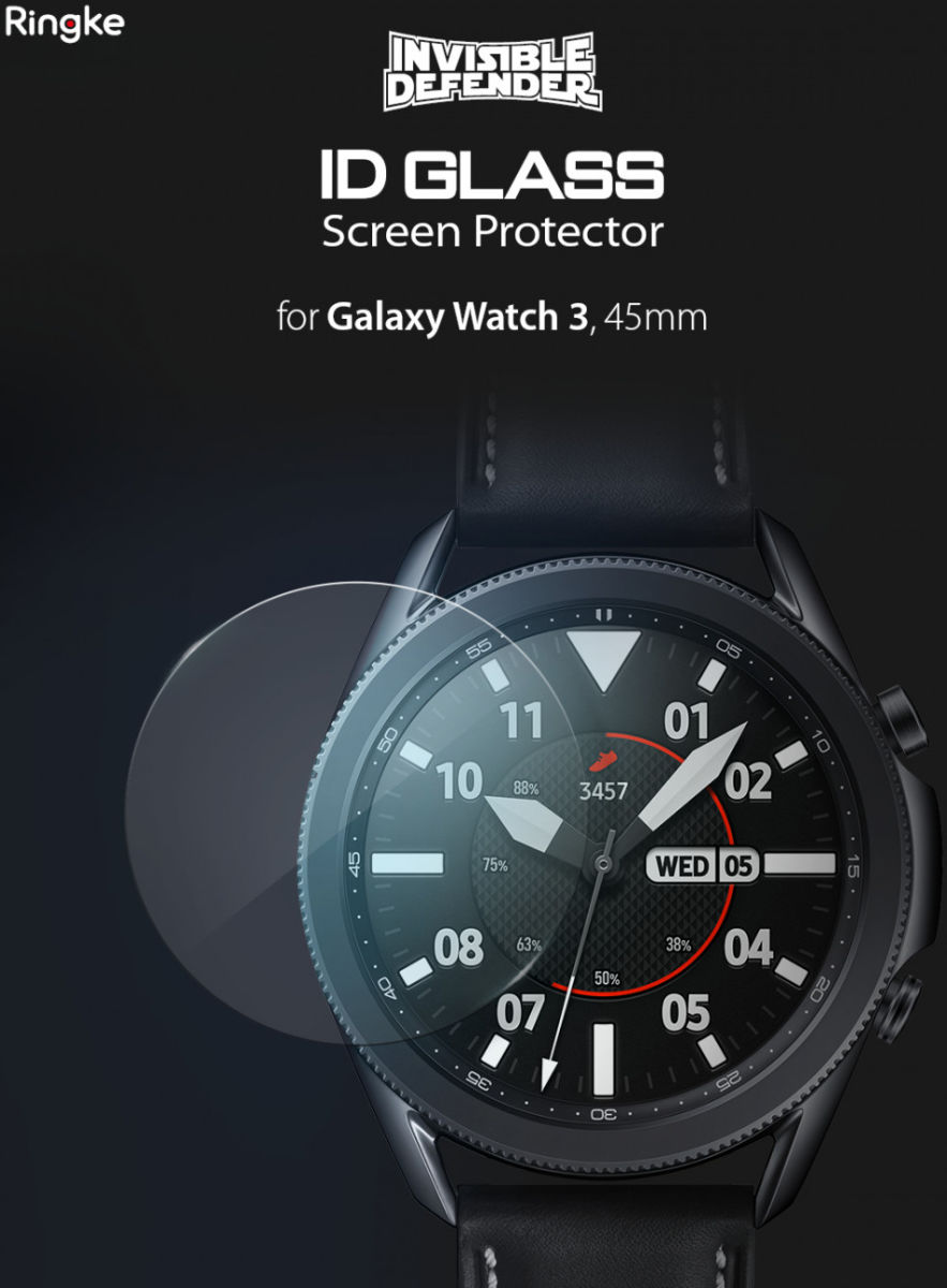 Ringke ID Glass Samsung Galaxy Watch 3 45MM Screen Protector (4-Pack) afbeelding 11