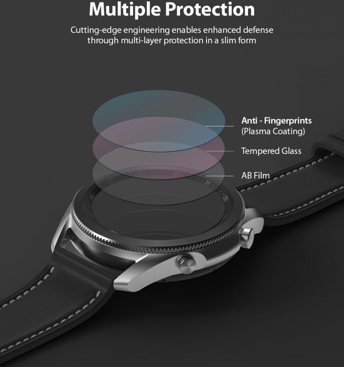 Ringke ID Glass Samsung Galaxy Watch 3 45MM Screen Protector (4-Pack) afbeelding 10