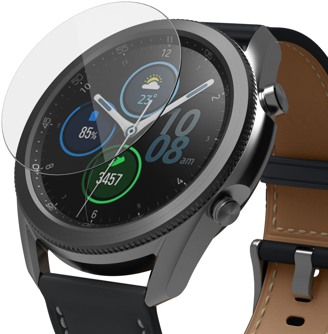 Ringke ID Glass Samsung Galaxy Watch 3 45MM Screen Protector (4-Pack) afbeelding 2