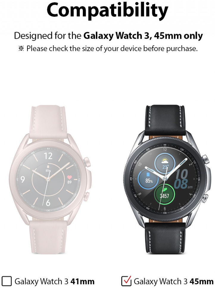 Ringke ID Glass Samsung Galaxy Watch 3 45MM Screen Protector (4-Pack) afbeelding 12