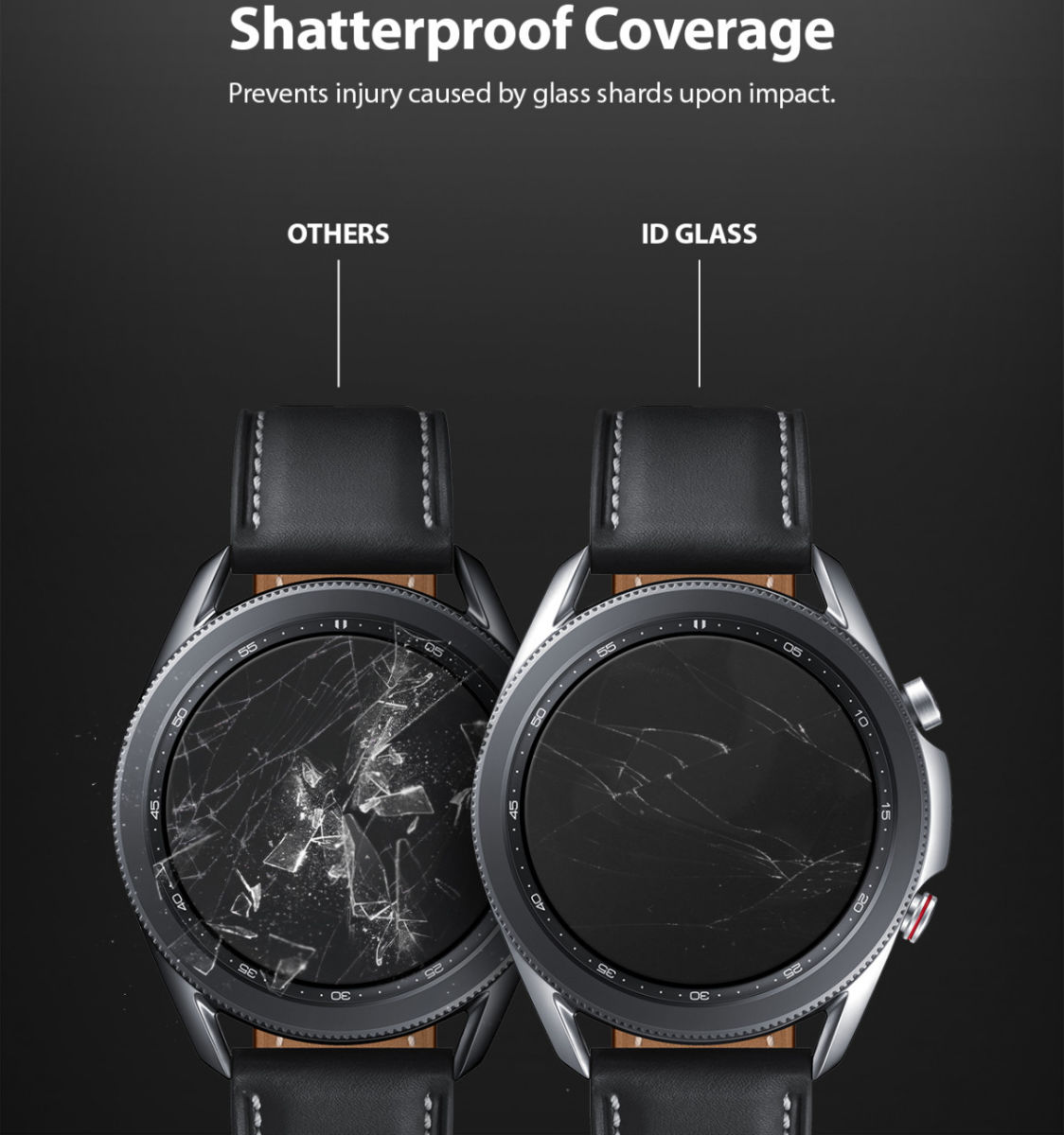 Ringke ID Glass Samsung Galaxy Watch 3 45MM Screen Protector (4-Pack) afbeelding 4