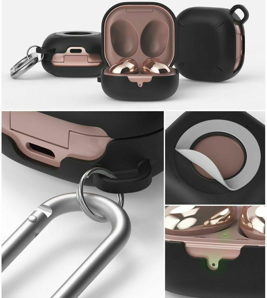 Ringke Slim X Samsung Galaxy Buds Live/Pro/Buds 2 Hoesje Zwart afbeelding 3