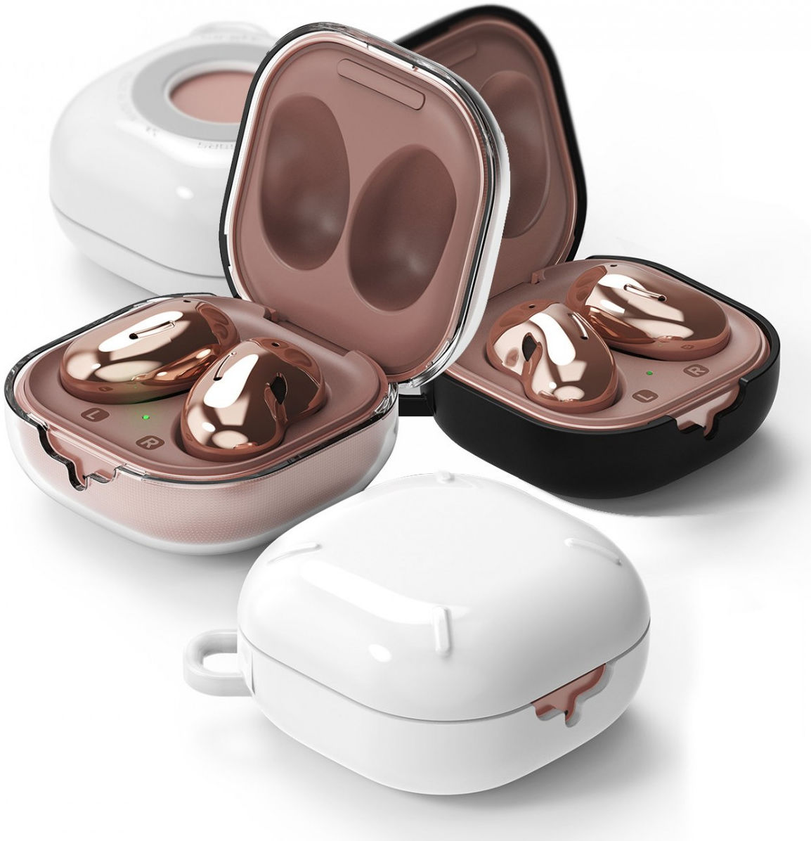 Ringke Slim X Samsung Galaxy Buds Live/Pro/Buds 2 Hoesje Wit afbeelding 3
