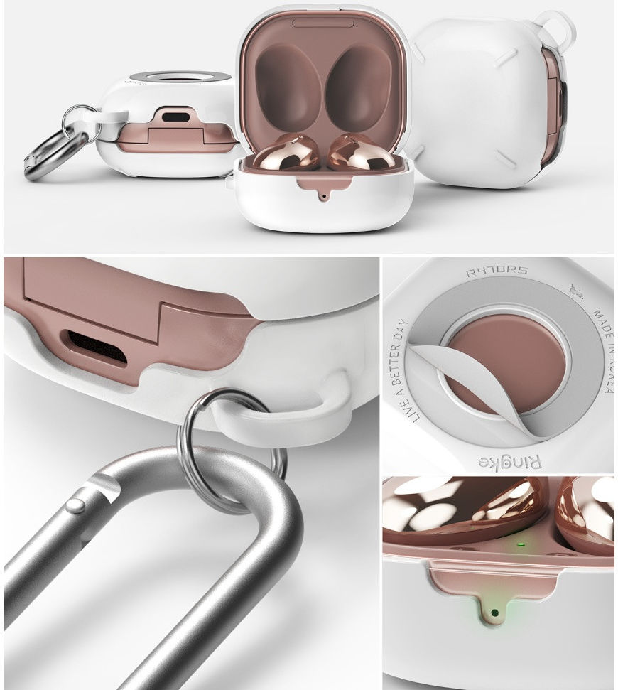 Ringke Slim X Samsung Galaxy Buds Live/Pro/Buds 2 Hoesje Wit afbeelding 5