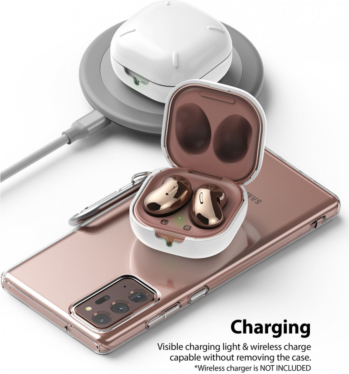 Ringke Slim X Samsung Galaxy Buds Live/Pro/Buds 2 Hoesje Wit afbeelding 9