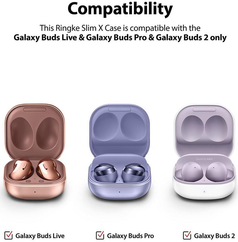 Ringke Slim X Samsung Galaxy Buds Live/Pro/Buds 2 Hoesje Wit afbeelding 4