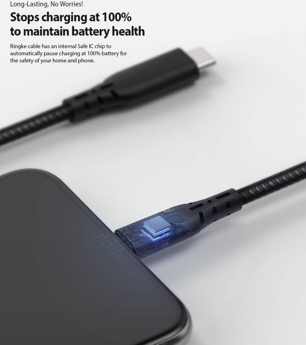 Ringke USB-C C naar Apple Lightning Kabel 1.2 Meter Zwart afbeelding 3
