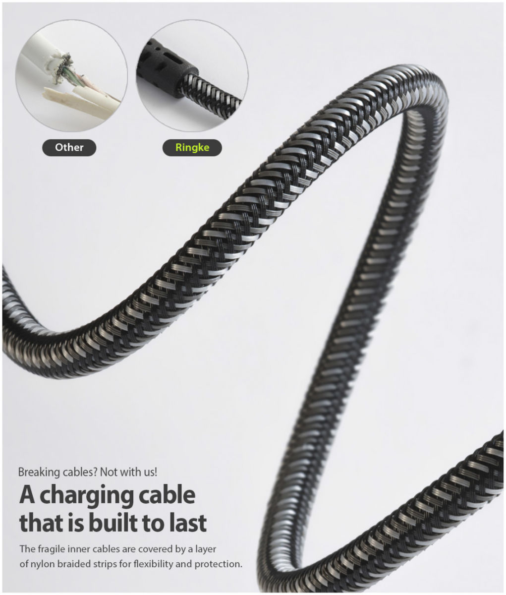 Ringke USB-C C naar Apple Lightning Kabel 1.2 Meter Zwart afbeelding 4