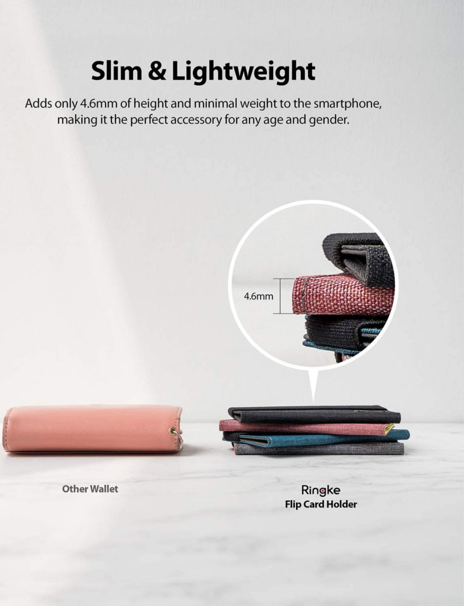 Ringke Flip Card Holder Band Voor Pasjes en Briefgeld Grijs afbeelding 2