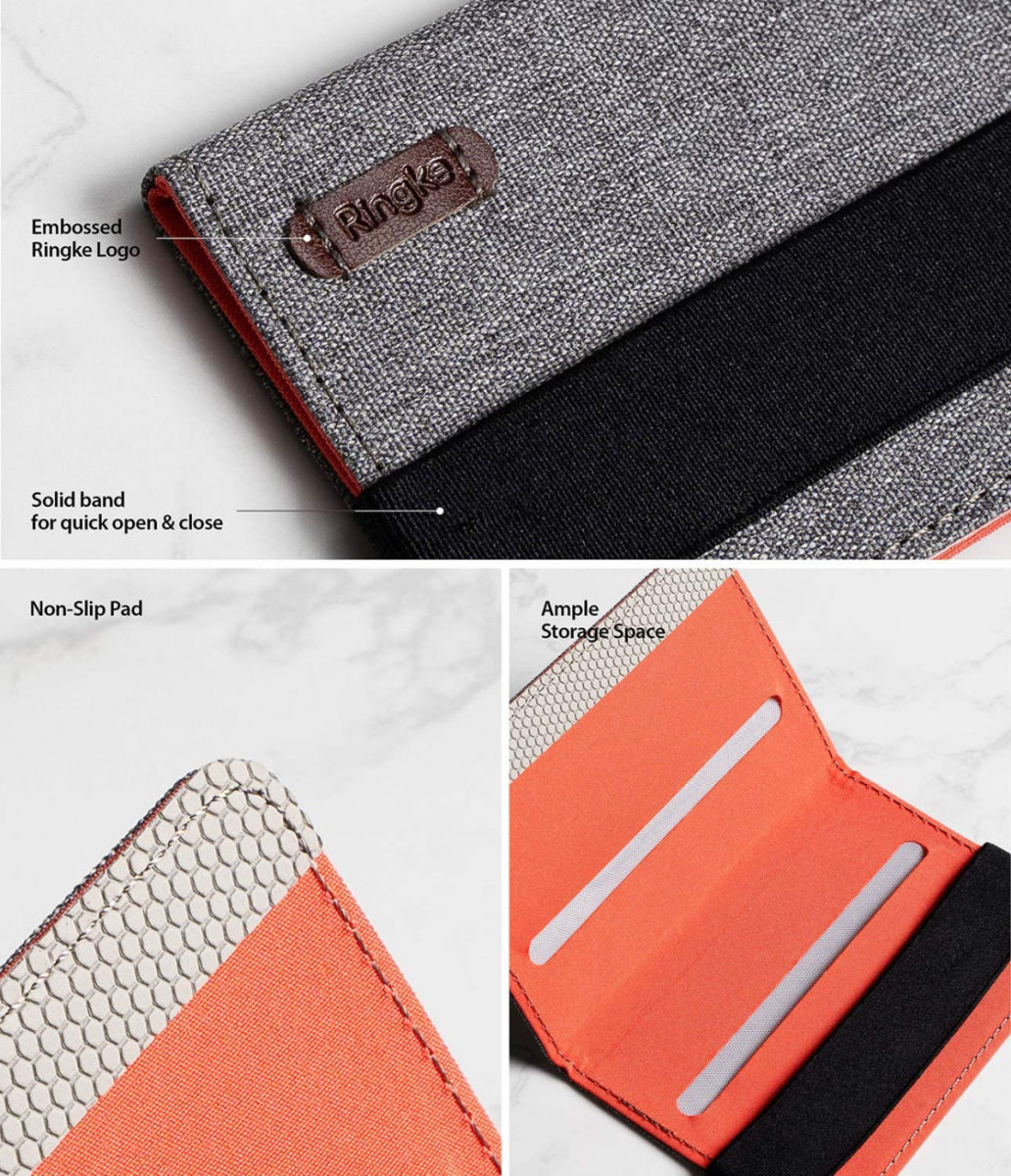 Ringke Flip Card Holder Band Voor Pasjes en Briefgeld Grijs afbeelding 7