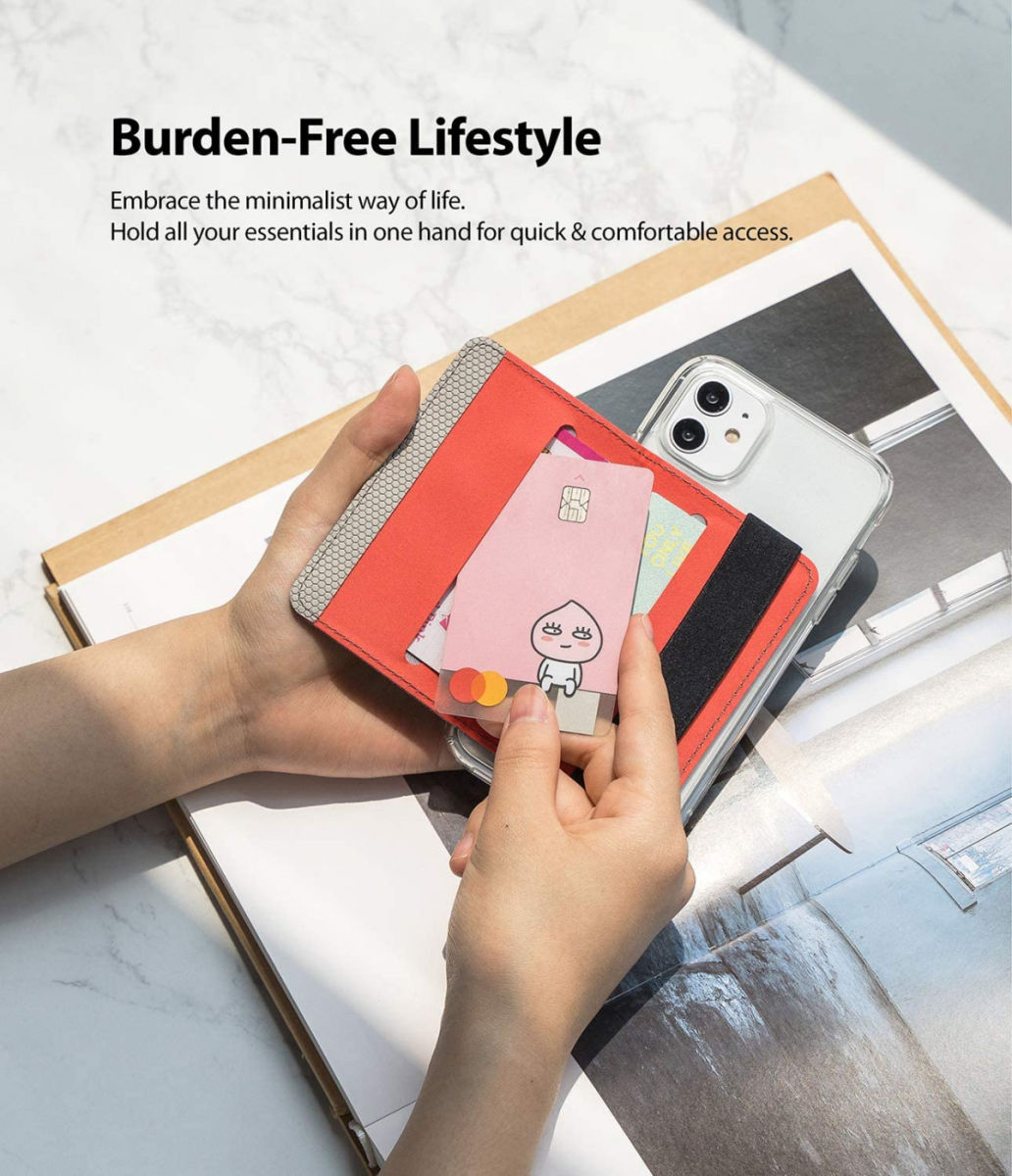 Ringke Flip Card Holder Band Voor Pasjes en Briefgeld Grijs afbeelding 8