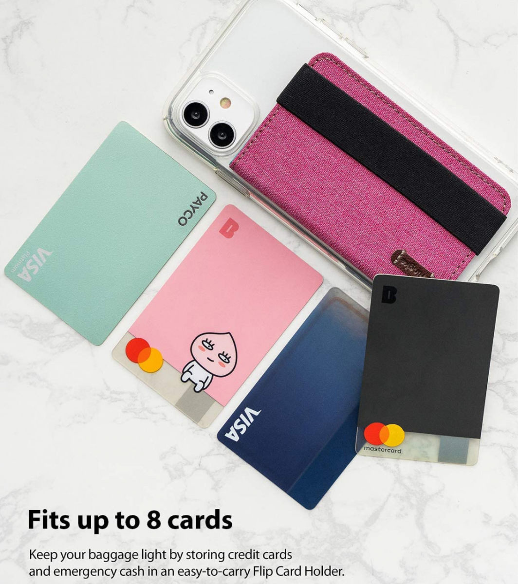 Ringke Flip Card Holder Band Voor Pasjes en Briefgeld Roze afbeelding 4
