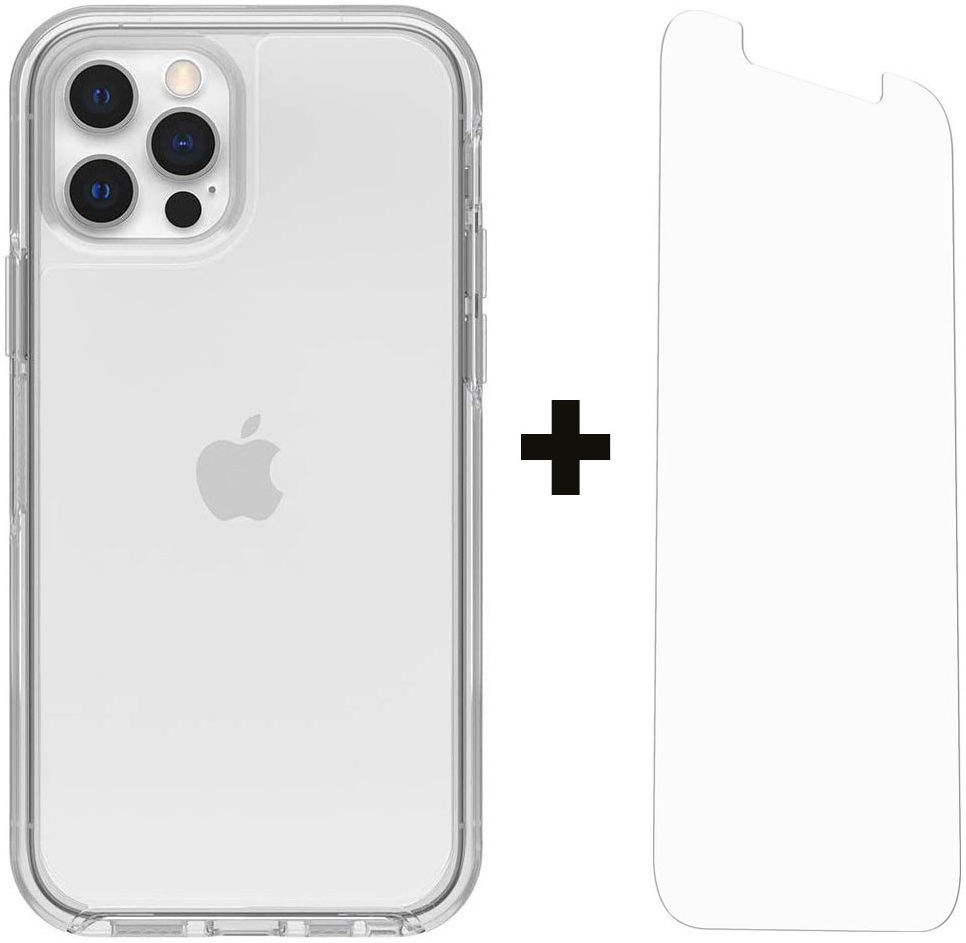 OtterBox Symmetry iPhone 12 / 12 Pro Hoesje + Alpha Glass Transparant afbeelding 2