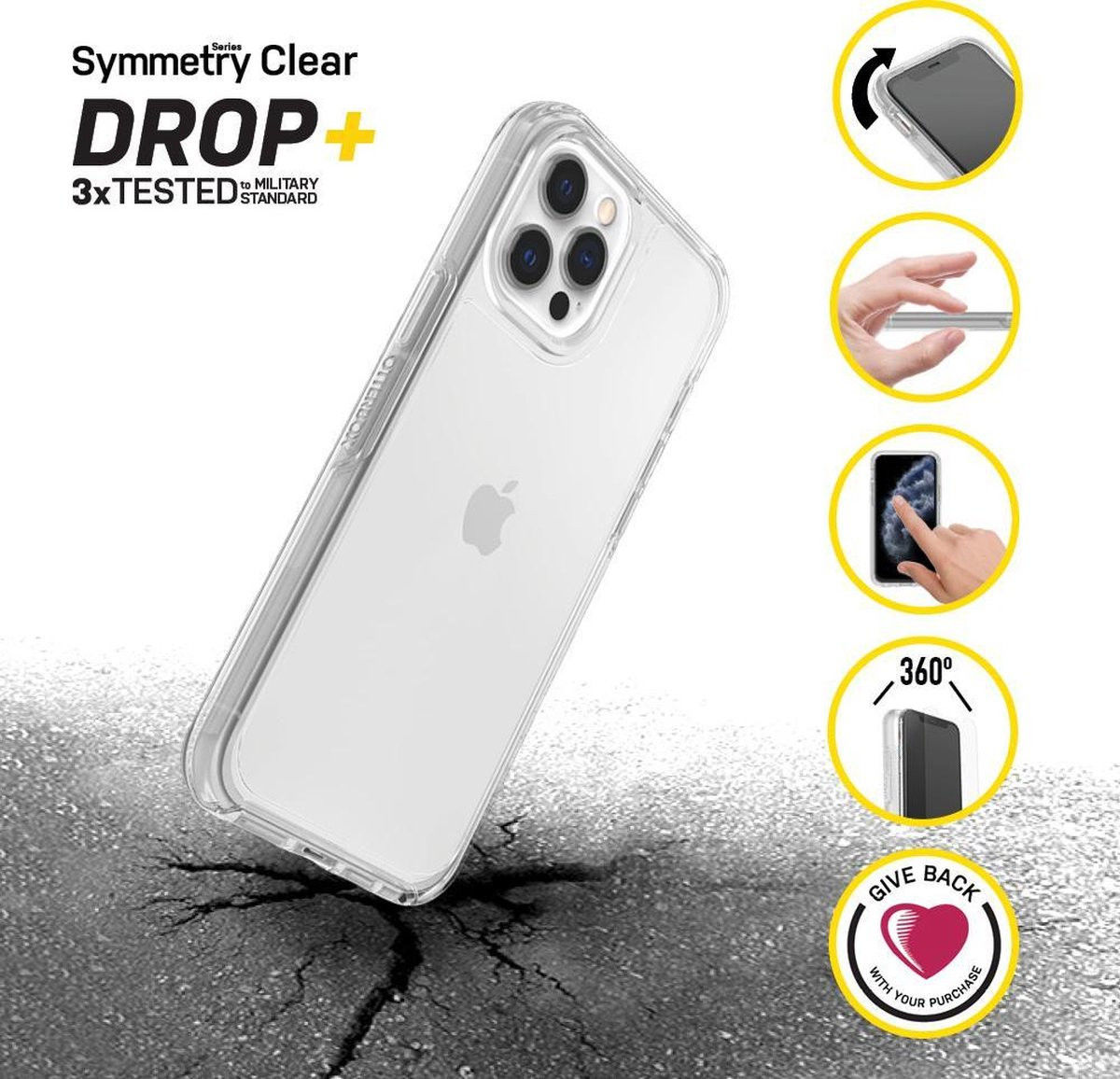 OtterBox Symmetry Series iPhone 12 Pro Max Hoesje Transparant afbeelding 4