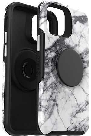 OtterBox Otter + Pop Symmetry iPhone 12 Mini Hoesje Wit Marmer afbeelding 5
