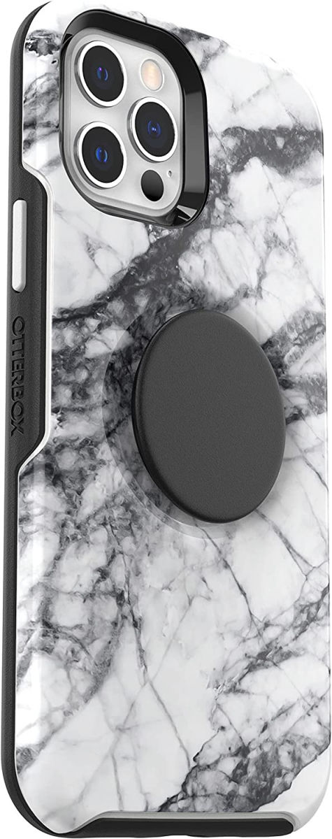 Otter + Pop Symmetry Series iPhone 12/12 Pro Hoesje Wit Marmer afbeelding 8