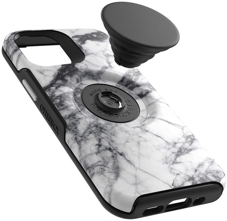 Otter + Pop Symmetry Series iPhone 12/12 Pro Hoesje Wit Marmer afbeelding 2