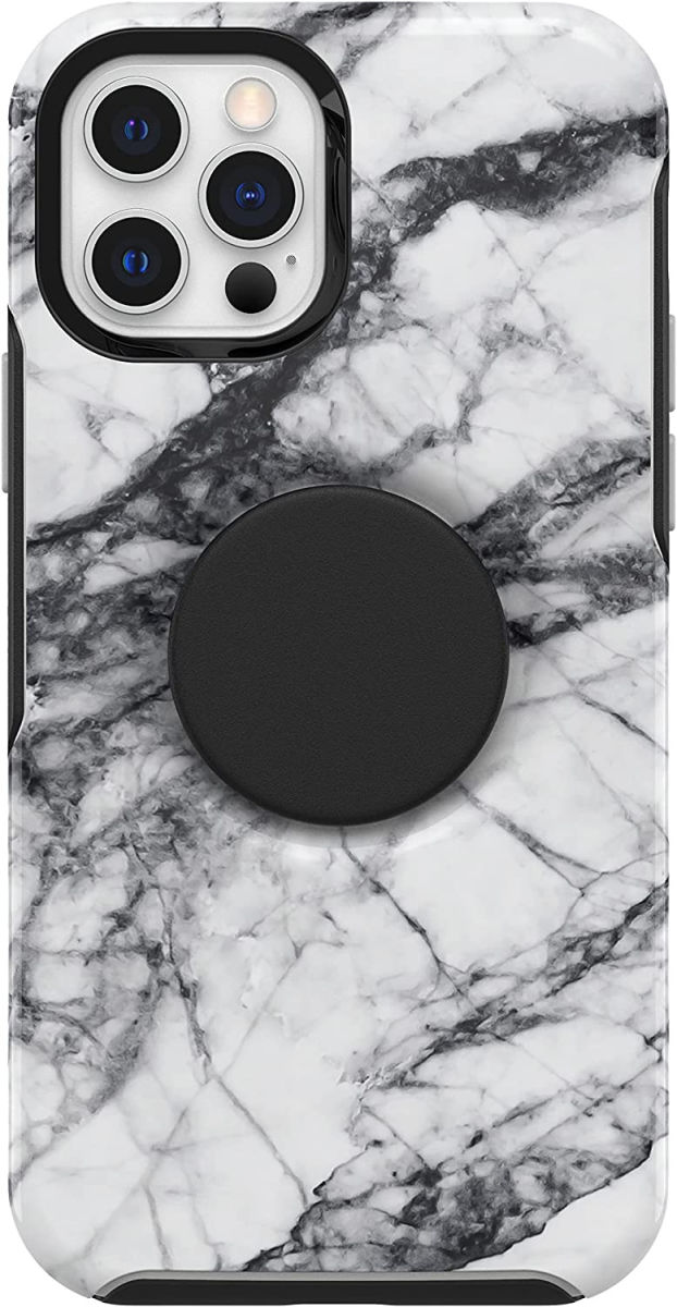 Otter + Pop Symmetry Series iPhone 12/12 Pro Hoesje Wit Marmer afbeelding 3