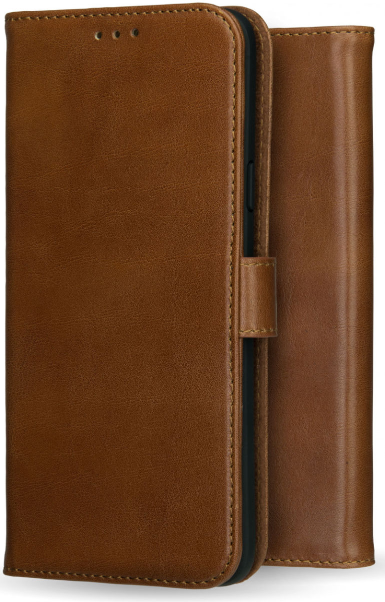 Rosso Deluxe OnePlus 8T Hoesje Echt Leer Book Case Bruin afbeelding 10