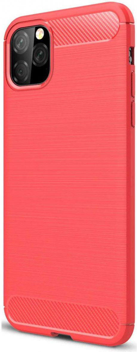 Apple iPhone 12 Pro Hoesje Geborsteld TPU Flexibele Back Cover Rood afbeelding 1