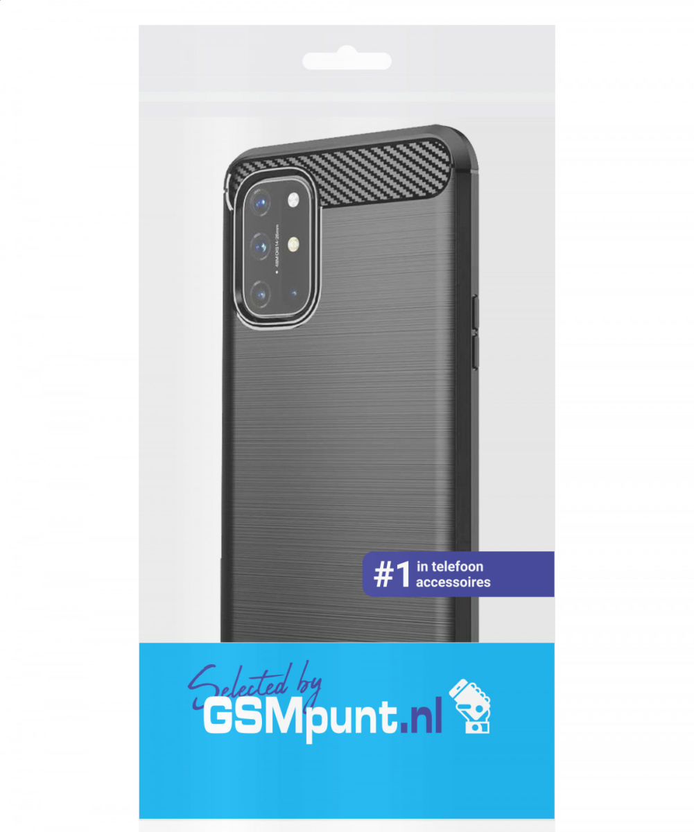 OnePlus 8T Geborsteld TPU Hoesje Zwart afbeelding 2