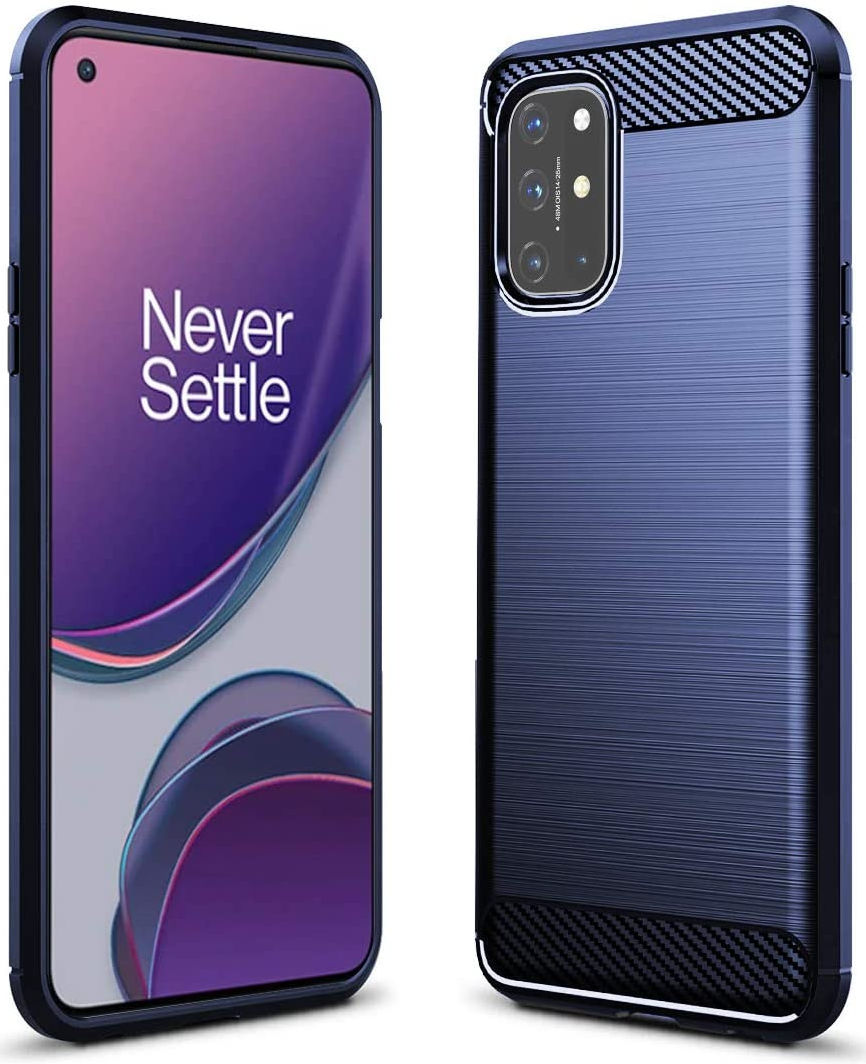 OnePlus 8T Geborsteld TPU Hoesje Blauw afbeelding 1