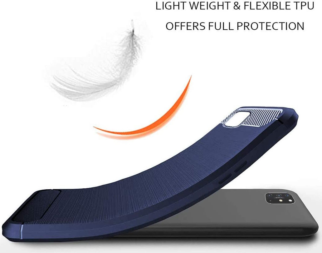 OnePlus 8T Geborsteld TPU Hoesje Blauw afbeelding 4