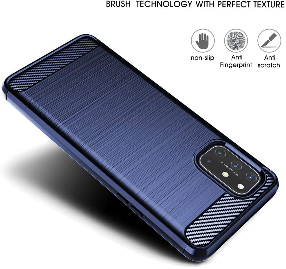 OnePlus 8T Geborsteld TPU Hoesje Blauw afbeelding 5