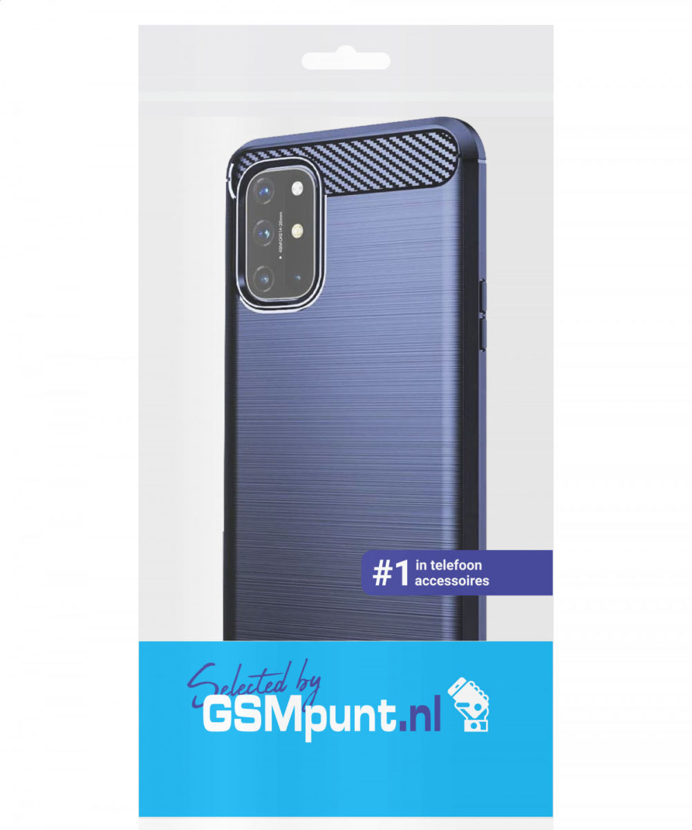 OnePlus 8T Geborsteld TPU Hoesje Blauw afbeelding 2