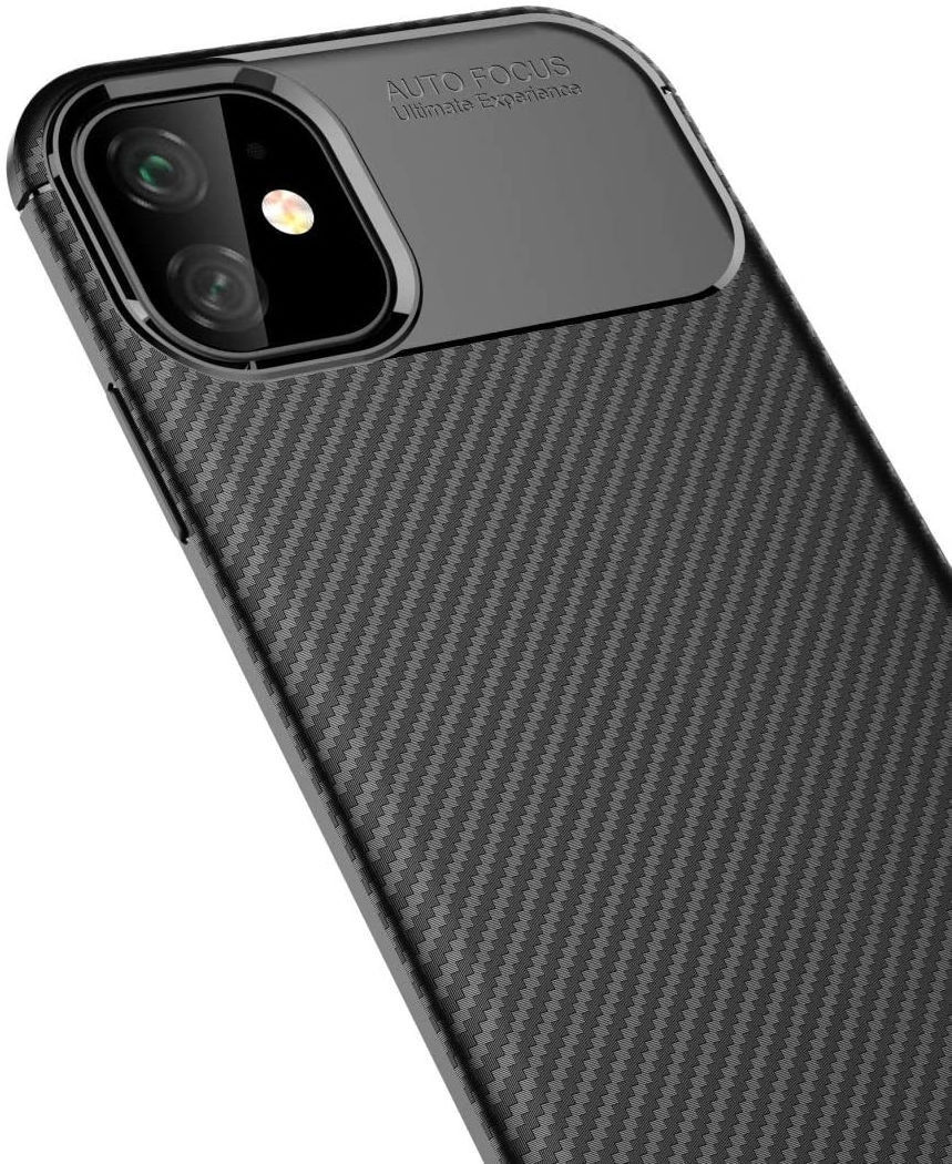 Apple iPhone 12 Pro Hoesje Siliconen Carbon Zwart afbeelding 4
