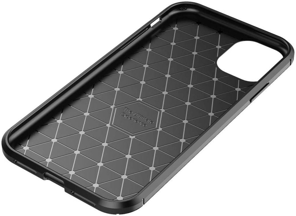 Apple iPhone 12 Pro Hoesje Siliconen Carbon Zwart afbeelding 5