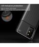 OnePlus 8T Siliconen Carbon Hoesje Zwart