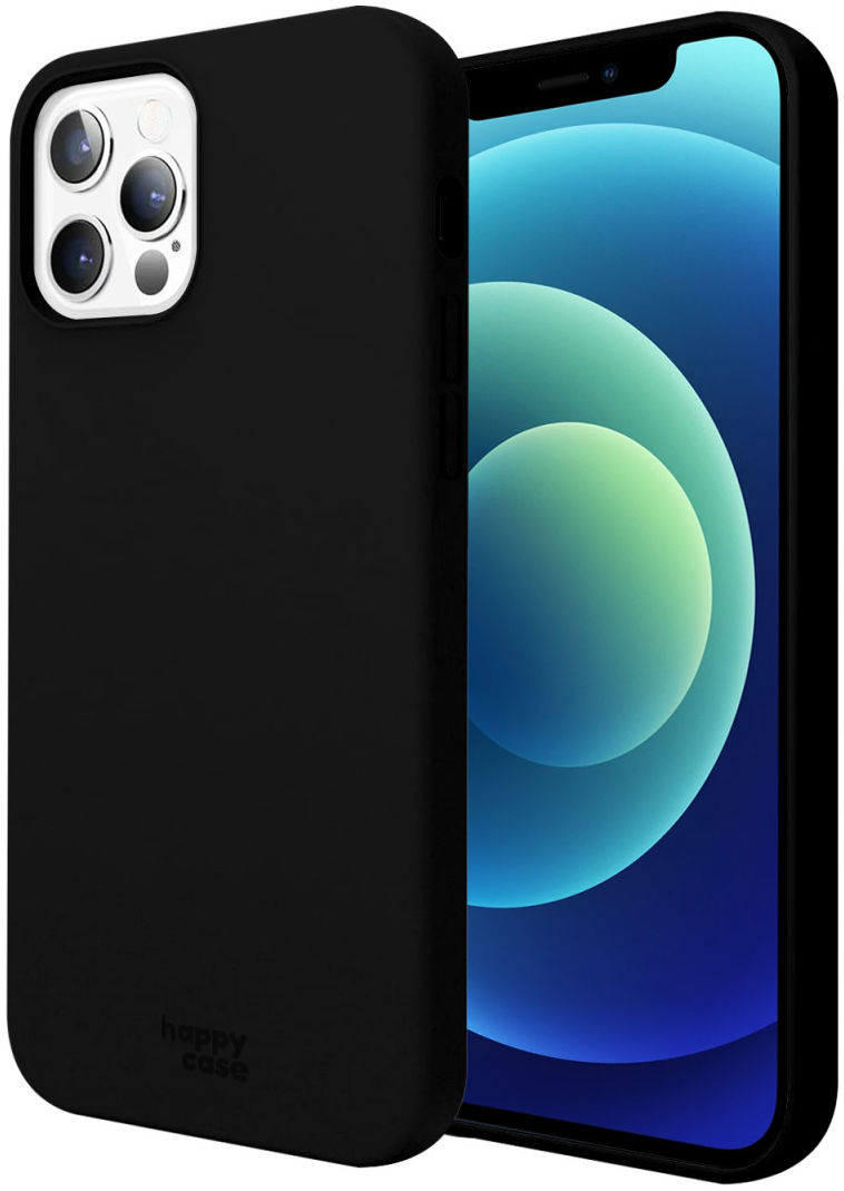 HappyCase Apple iPhone 12/12 Pro Hoesje Siliconen Back Cover Zwart afbeelding 1