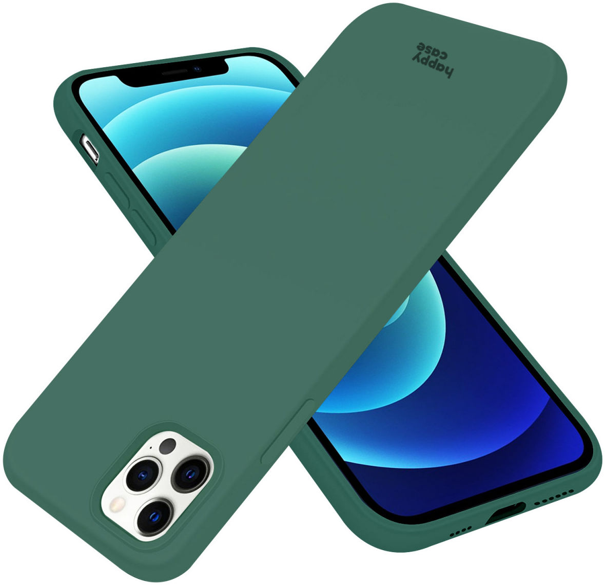 HappyCase Apple iPhone 12 Pro Hoesje Siliconen Back Cover Groen afbeelding 2
