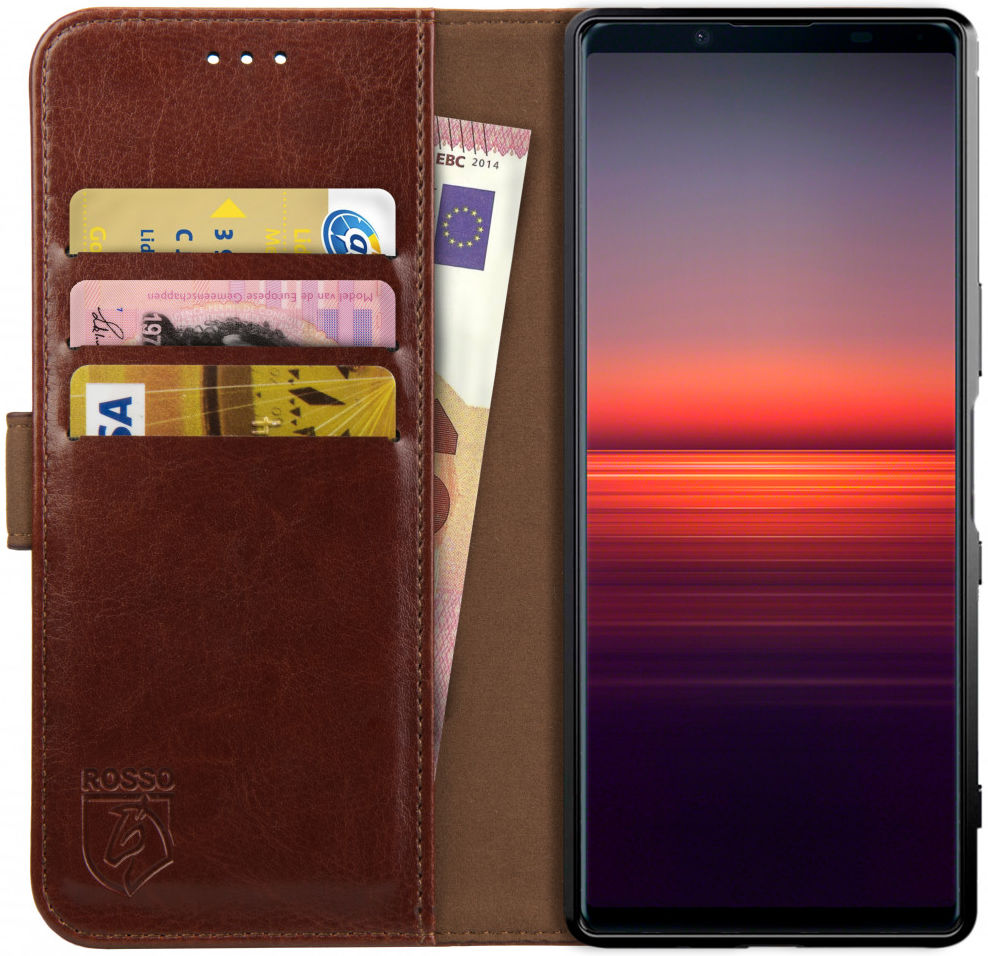 Rosso Element Sony Xperia 5 II Hoesje Book Cover Wallet Case Bruin afbeelding 1