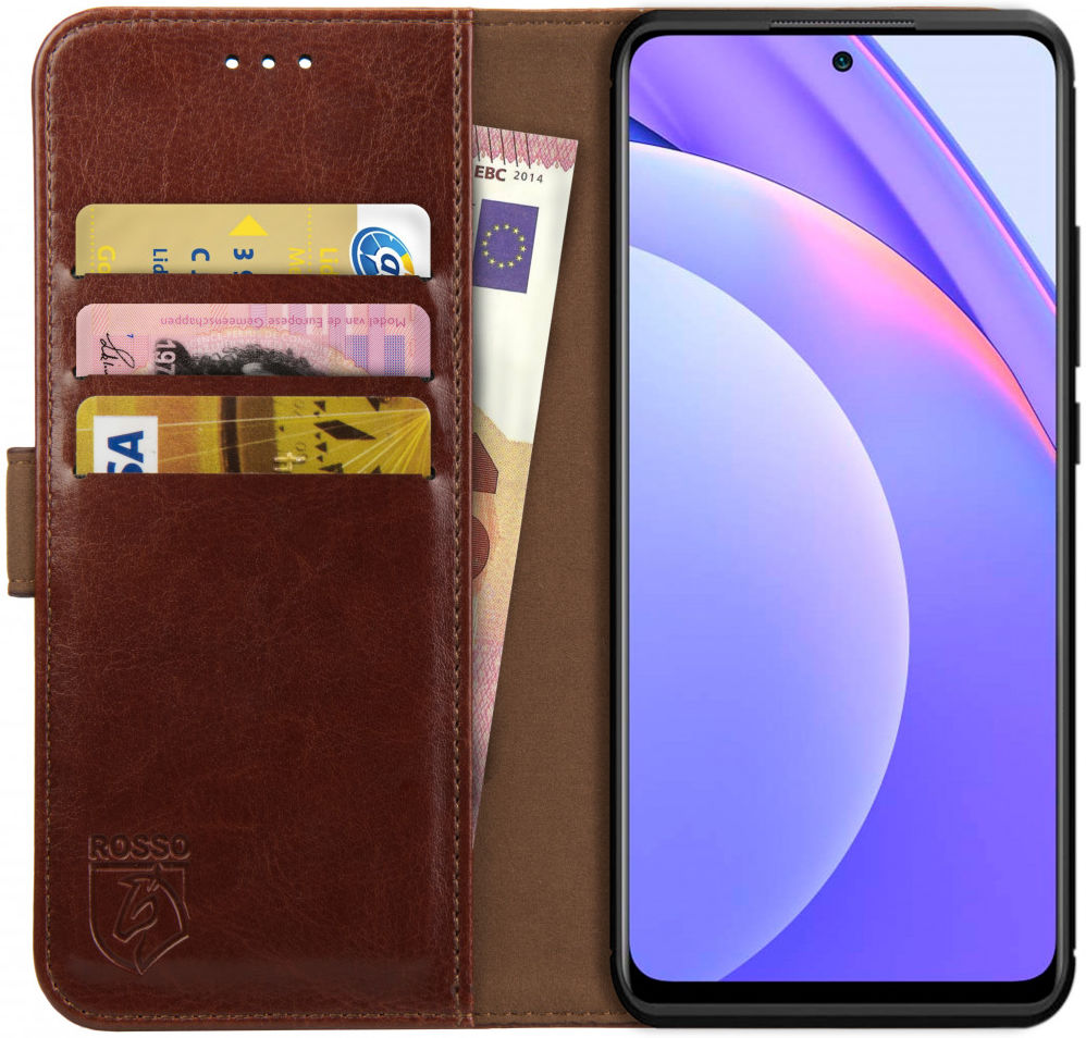 Rosso Element Xiaomi Mi 10T Lite Hoesje Book Cover Wallet Case Bruin afbeelding 1
