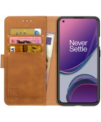 Rosso Element OnePlus 8T Hoesje Book Cover Wallet Case Lichtbruin
