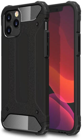 Apple iPhone 12 Pro Hoesje Hybride Shock Proof Back Cover Zwart afbeelding 1