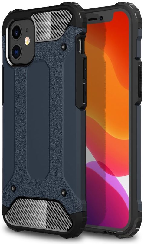 Apple iPhone 12 Mini Hoesje Shock Proof Hybride Back Cover Blauw afbeelding 1