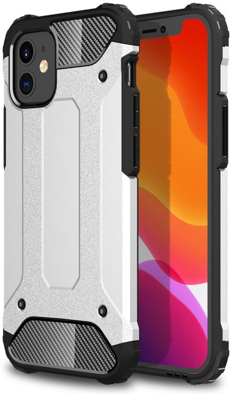 Apple iPhone 12 Mini Hoesje Shock Proof Hybride Back Cover Zilver afbeelding 1