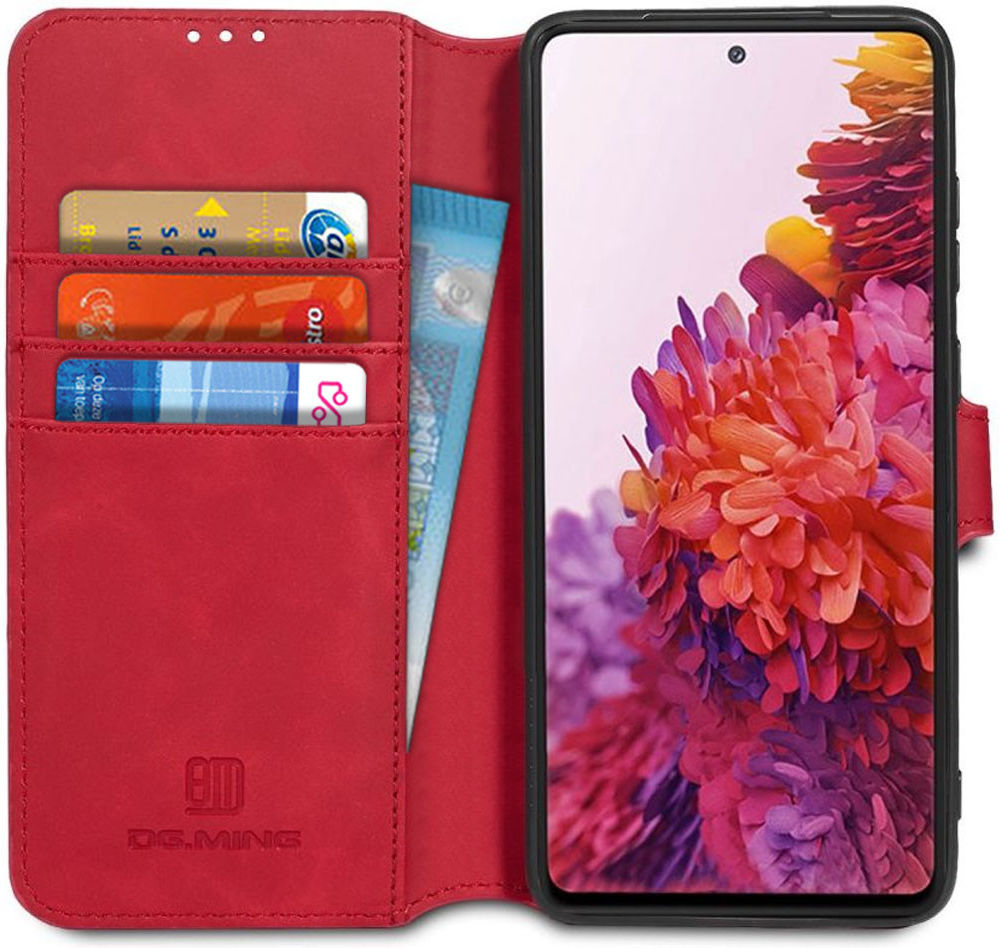 DG Ming Retro Portemonnee Samsung Galaxy S20 FE Hoesje Rood afbeelding 1