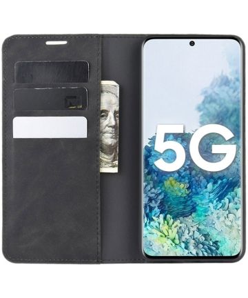 Samsung Galaxy S20FE Hoesje Wallet Book Case Kunstleer Zwart Hoesjes