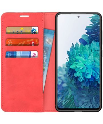 Samsung Galaxy S20 FE Hoesje Wallet Book Case Kunstleer Rood Hoesjes