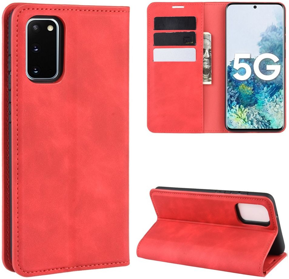 Samsung Galaxy S20 FE Hoesje Wallet Book Case Kunstleer Rood afbeelding 7