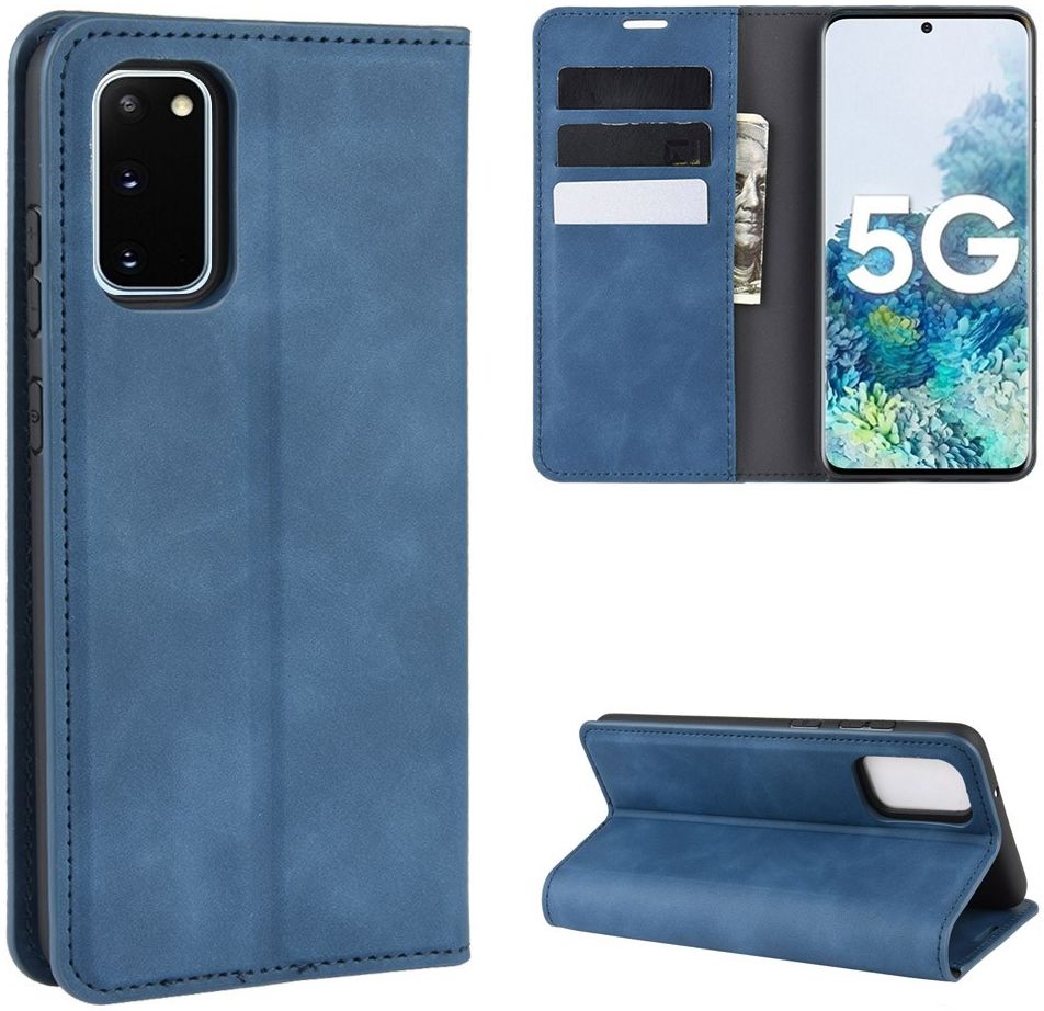 Samsung Galaxy S20 FE Hoesje Wallet Book Case Kunstleer Blauw afbeelding 9